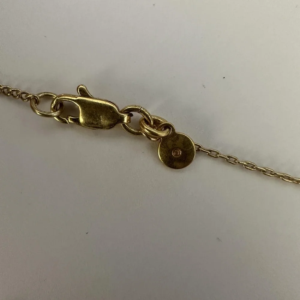 Madewell Gold Tone Daisy Flower Station Necklace Beaded Chain Blue Boho Dainty - Picture 4 of 6